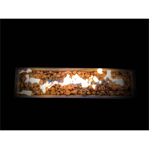 Table à foyer d’extérieur de 42 po en acier inoxydable noir de Living Source International