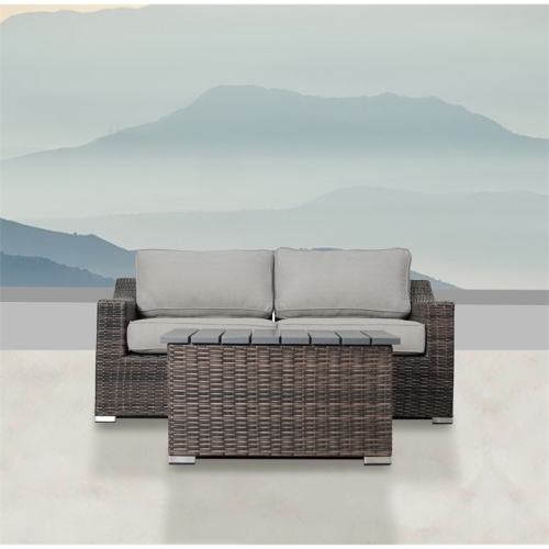 Living Source Internaltional Wicker / Rattan 2-Person Seating Group in Brown