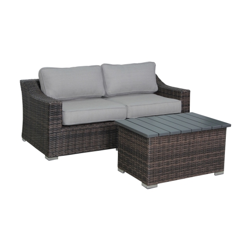 Living Source Internaltional Wicker / Rattan 2-Person Seating Group in Brown