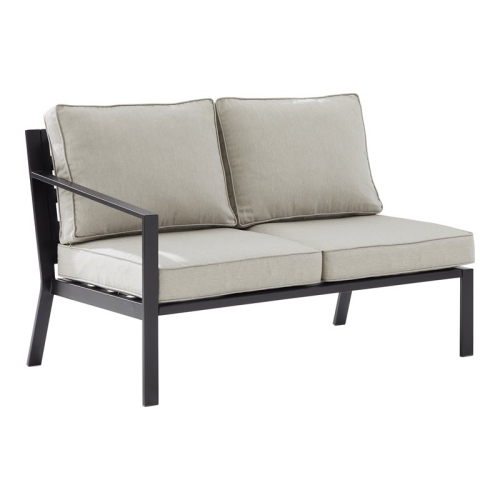 CROSLEY FURNITURE  Clark Fabric Outdoor Sectional Left Side Loveseat In Gray