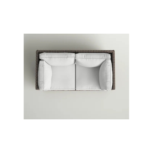 Living Source International 66" Wicker / Rattan Outdoor Loveseat in Gray