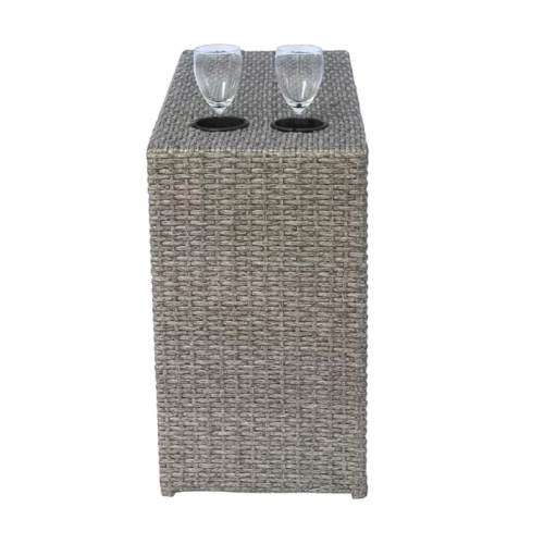 Living Source International 3-Piece Wicker / Rattan Patio Furniture Set in Gray