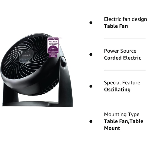 Honeywell – ventilateur de bureau/table TurboForce® 7 po HT900C, ventilateur de table/de bureau, circulateur d’air pour petite chambre, portatif,