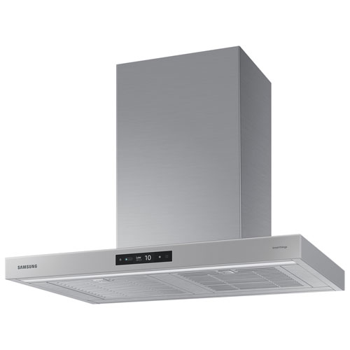 Samsung Bespoke 30" Wall Mount Range Hood (NK30CB700WCGAA) - Grey Glass