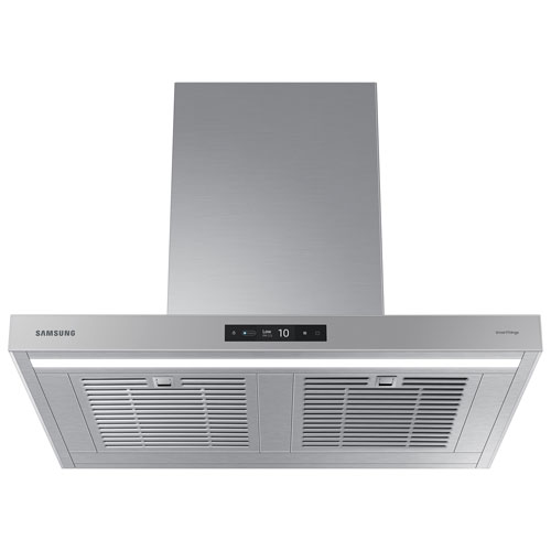 Samsung Bespoke 30" Wall Mount Range Hood (NK30CB700WCGAA) - Grey Glass