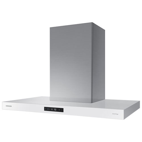 Samsung Bespoke 36" Wall Mount Range Hood (NK36CB700WCGAA) - Grey Glass