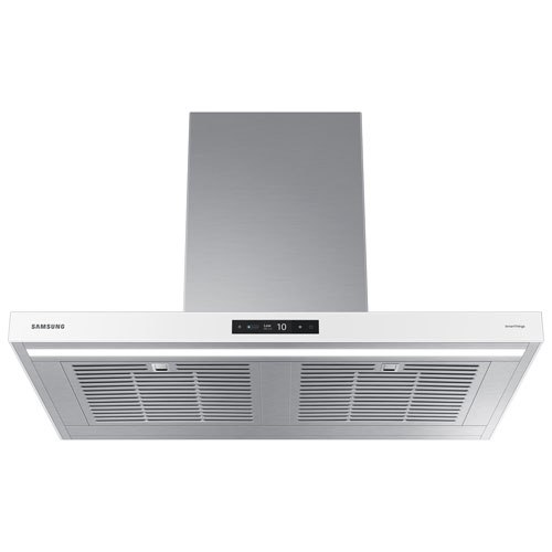 Samsung Bespoke 36" Wall Mount Range Hood (NK36CB700WCGAA) - Grey Glass