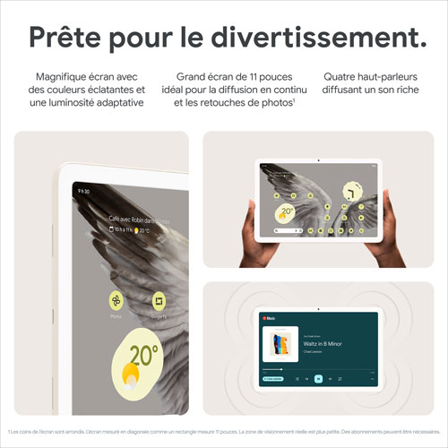 Tablette 11 po 256 Go Pixel de Google avec station de chargement/haut-parleur - Vert lichen