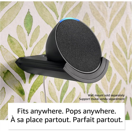 Haut-parleur intelligent Echo Pop d'Amazon avec Alexa - Blanc glacier