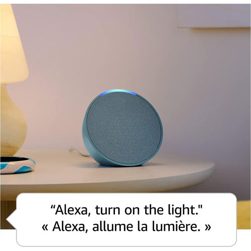 Haut-parleur intelligent Echo Pop d'Amazon avec Alexa - Blanc glacier