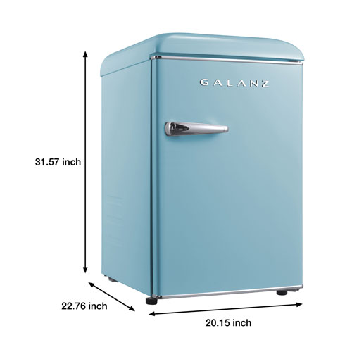 Galanz Retro 19" 2.5 Cu. Ft. Freestanding All-Fridge Refrigerator - Bebop Blue