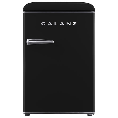 Galanz Retro 19" 2.5 Cu. Ft. Freestanding All-Fridge Refrigerator - Vinyl Black