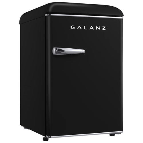 Galanz Retro 19" 2.5 Cu. Ft. Freestanding All-Fridge Refrigerator (GLR25MBKR10) - Vinyl Black