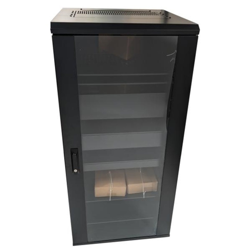TechCraft - Armoire Audio Visuelle 36U, 23.6" de Profondeur, Porte avec Serrure, Assemblé, Noir