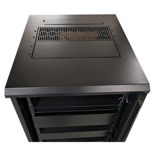 TechCraft - Armoire Audio Visuelle 36U, 23.6" de Profondeur, Porte avec Serrure, Assemblé, Noir