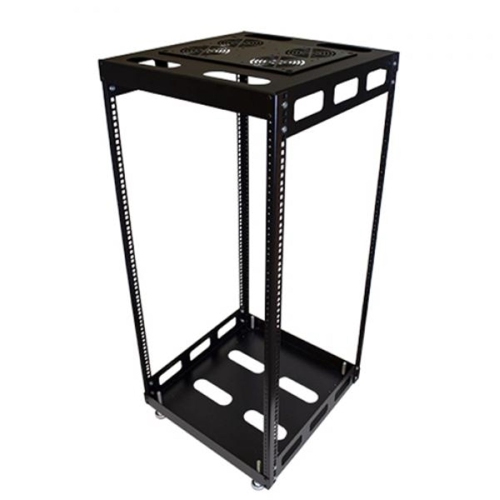TechCraft 15U Open Frame Audio Visual Rack, Made of Cold Rolled Steel, Black