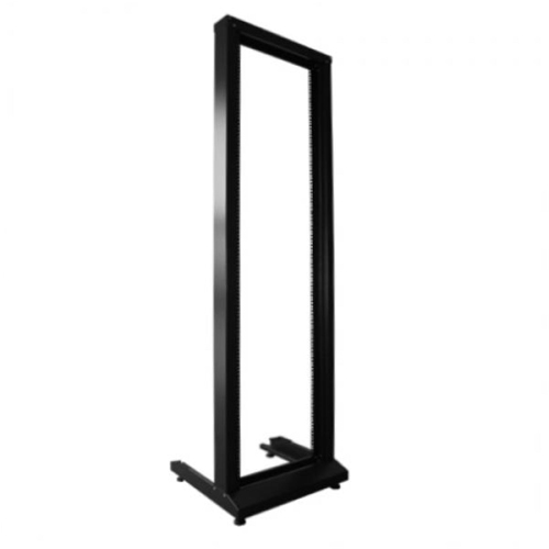 Image 1 of 1.. TechCraft - 48U 2-Post Relay Rack, 7.5' Tall, Steel Fabricated, Black