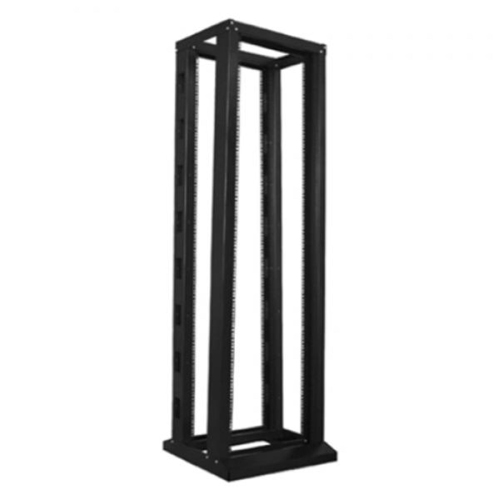 TechCraft - 4-Post Fixed Depth Rack System, 42U, 6.5' Tall, Steel Fabricated, Black