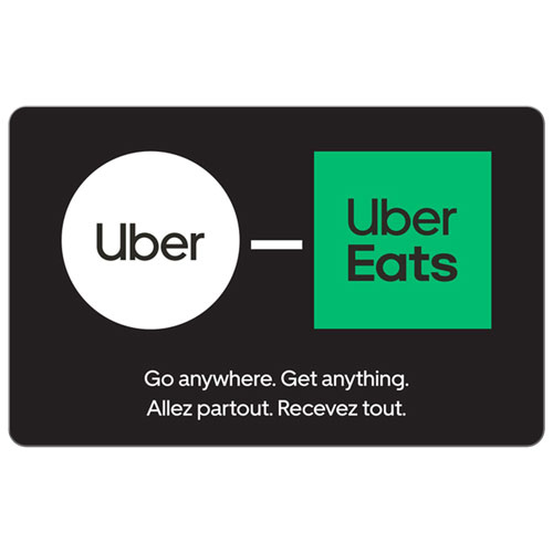Carte-cadeau Uber et Uber Eats - 100 $ - Téléchargement numérique