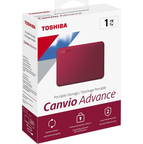 Disque dur externe USB 3.0 Canvio Advance de 1 To de Toshiba - Rouge