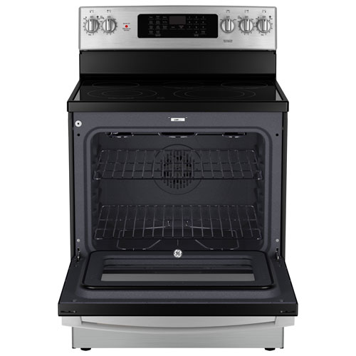 GE 30" 5.0 Cu. Ft. True Convection 5-Element Freestanding Electric Air Fry Range - Stainless Steel