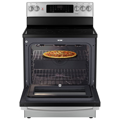 GE 30" 5.0 Cu. Ft. True Convection 5-Element Freestanding Electric Air Fry Range - Stainless Steel