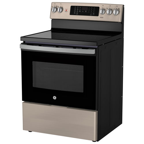 GE 30" 5.0 Cu. Ft. True Convection 5-Element Freestanding Electric Air Fry Range - Slate