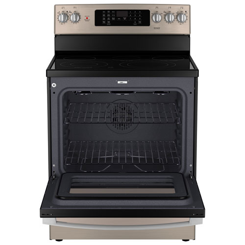 GE 30" 5.0 Cu. Ft. True Convection 5-Element Freestanding Electric Air Fry Range - Slate