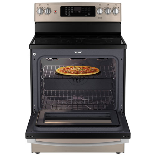 GE 30" 5.0 Cu. Ft. True Convection 5-Element Freestanding Electric Air Fry Range - Slate