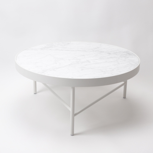 GFURN  Blake Coffee Table - Carrara Marble Top In White