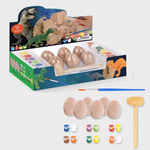 TOOKYLAND Dino Eggs Dig Kit - 6 Dinosaurs to Excavate and Paint; Arts & Crafts STEM Toys for Kids 5 Year Old +