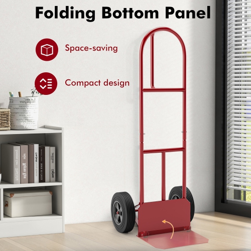 Gymax Heavy Duty Hand Truck Trolley 660lbs Capacity Dolly Cart w/ Foldable Nose Plate