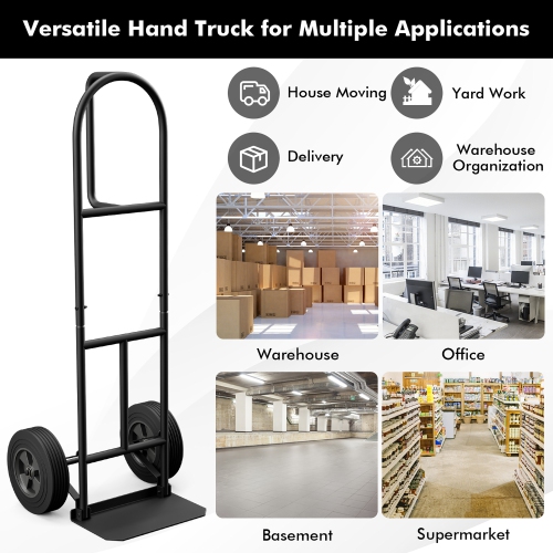Gymax Heavy Duty Hand Truck Trolley 660lbs Capacity Dolly Cart w/ Foldable Nose Plate