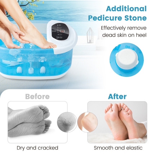 Gymax Foot Spa Massager Foot Bath Soak Tub with Heat Bubble Massage Beads