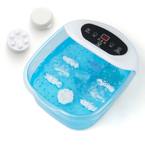 Gymax Foot Spa Massager Foot Bath Soak Tub with Heat Bubble Massage Beads