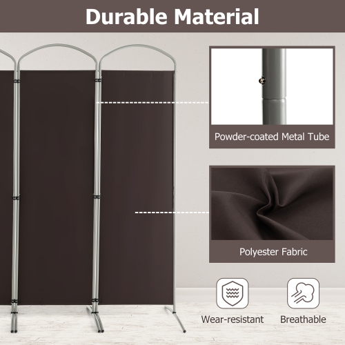 Costway 4 Panels Folding Room Divider 6 Ft Tall Fabric Privacy Screen