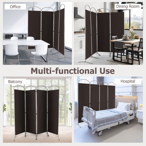 Costway 4 Panels Folding Room Divider 6 Ft Tall Fabric Privacy Screen