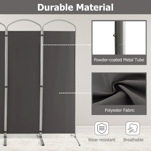 Costway 4 Panels Folding Room Divider 6 Ft Tall Fabric Privacy Screen