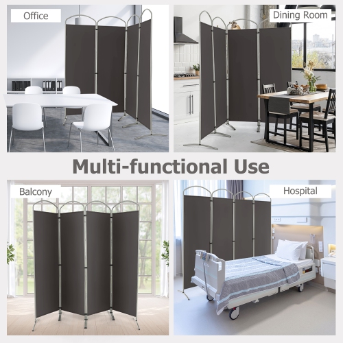 Costway 4 Panels Folding Room Divider 6 Ft Tall Fabric Privacy Screen
