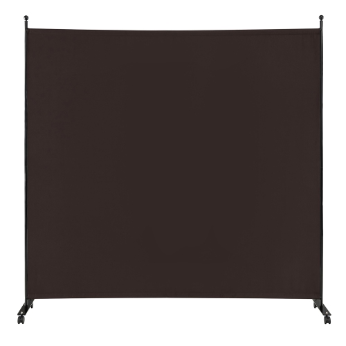 Costway 6FT Single Panel Room Divider with Wheels Rolling Fabric Partition Privacy Screen