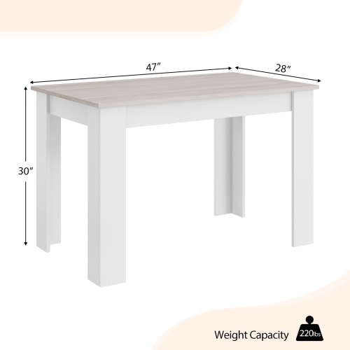 Costway Dining Table 47 Inch Kitchen Dining Table Rectangular for Small Space