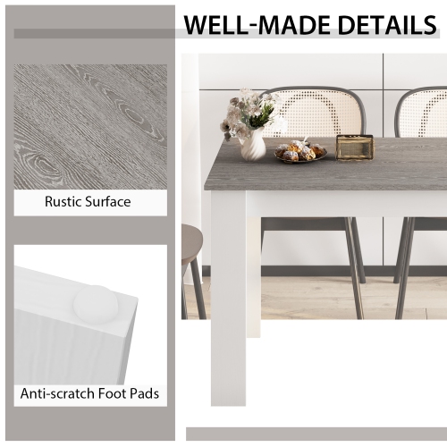 Costway Dining Table 47 Inch Kitchen Dining Table Rectangular for Small Space