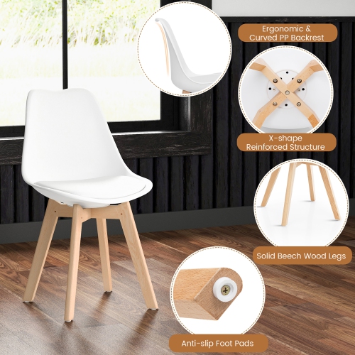 Costway Dining Table Set for 4 Modern Kitchen Table Set with Round GlassTempeTable&4 Chairs