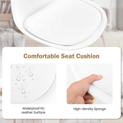 Costway Dining Table Set for 4 Modern Kitchen Table Set with Round GlassTempeTable&4 Chairs