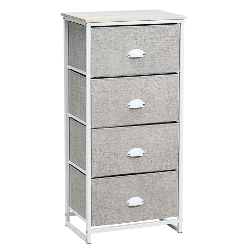 Topbuy 4-Drawer Fabric Storage Tower Unit Nightstand with Drawers