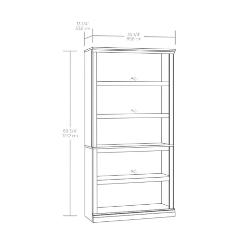 Sauder Select Engineered Wood 5-Shelf Bookcase in Laurel Oak