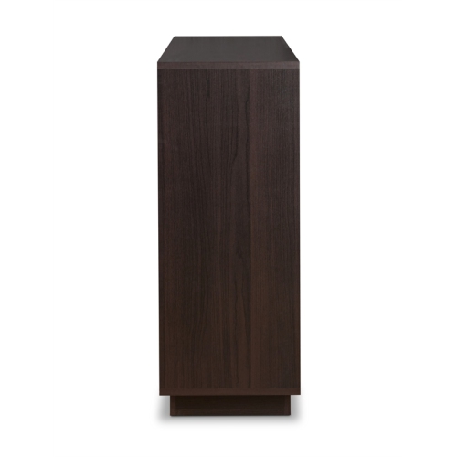 ACME Hazen Rectangular Wood Server with Wine and Stemware Rack in Espresso