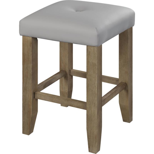ACME FURNITURE  Acme Charnell Faux Leather Counter Height Stool In And Oak (Set Of 2) In Gray