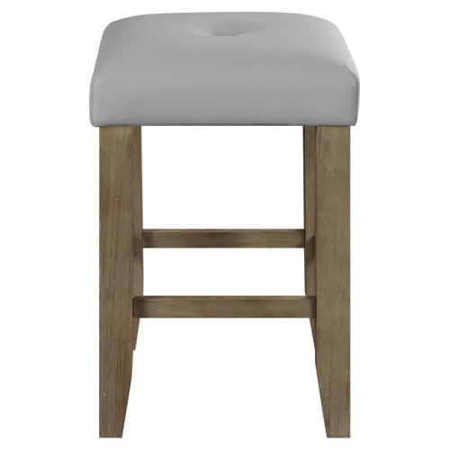ACME Charnell Faux Leather Counter Height Stool in Gray and Oak