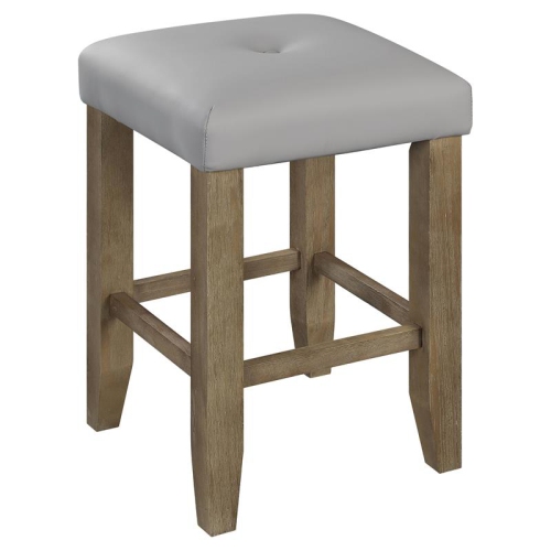ACME Charnell Faux Leather Counter Height Stool in Gray and Oak
